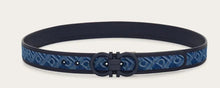 Load image into Gallery viewer, Reversible and Adjustable Gancini Belt Midnight Demin