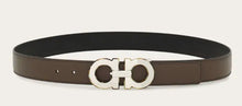 Load image into Gallery viewer, Reversible and Adjustable Gancini Belt Concrete Nero