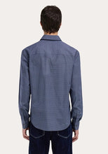 Load image into Gallery viewer, Ferragamo Monogram shirt Color: Navy blue/Washed denim