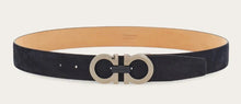 Load image into Gallery viewer, Reversible and Adjustable Gancini Belt Navy Nubuk