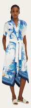 Load image into Gallery viewer, Feather show print asymmetric midi dress