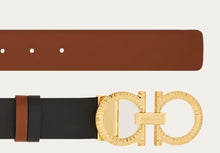 Load image into Gallery viewer, Reversible and adjustable belt with hammered Gancini