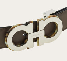 Load image into Gallery viewer, Reversible and Adjustable Gancini Belt Concrete Nero