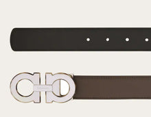 Load image into Gallery viewer, Reversible and Adjustable Gancini Belt Concrete Nero