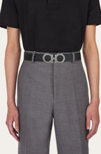 Load image into Gallery viewer, Reversible and Adjustable Gancini Belt Nero/Blue