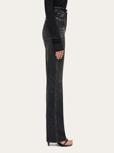 Load image into Gallery viewer, Five Pocket Flared Trouser in Black
