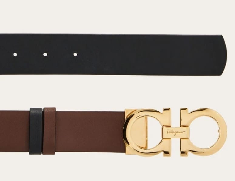 Reversible and adjustable Gancini belt