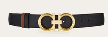 Load image into Gallery viewer, Reversible and adjustable belt with hammered Gancini
