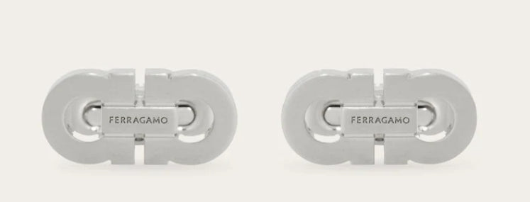 Double Gancini Cufflink Silver