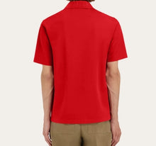 Load image into Gallery viewer, V-neck polo with jacquard pocket detail
