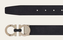 Load image into Gallery viewer, Reversible and Adjustable Gancini Belt Navy Nubuk
