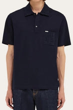 Load image into Gallery viewer, V-neck polo with jacquard pocket detail
