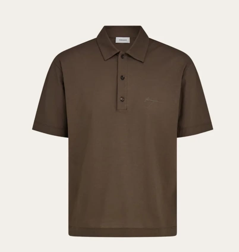 Crêpe voile polo shirt