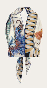 Giada print triangle top