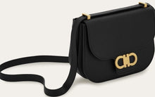 Load image into Gallery viewer, Double Gancini crossbody bag in black
