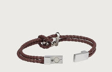 Load image into Gallery viewer, Woven Leather bracelet in brown- size 19

