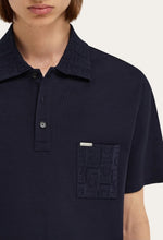 Load image into Gallery viewer, V-neck polo with jacquard pocket detail
