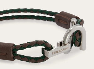 Gancini Bracelet -Green/clay