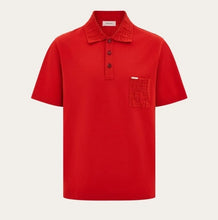 Load image into Gallery viewer, V-neck polo with jacquard pocket detail
