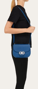 Double Gancini crossbody bag in teal