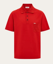 Load image into Gallery viewer, V-neck polo with jacquard pocket detail
