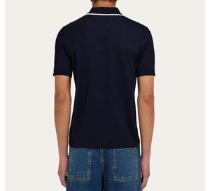 Cotton polo shirt with zip closure