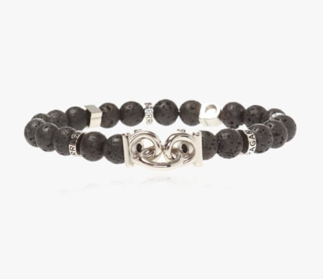 Beaded Stretch Bracelet- Lava