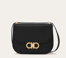 Load image into Gallery viewer, Double Gancini crossbody bag in black
