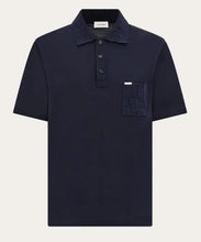 Load image into Gallery viewer, V-neck polo with jacquard pocket detail
