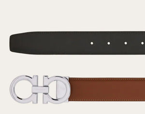 Reversible and adjustable Gancini belt