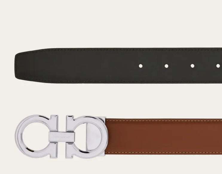 Reversible and adjustable Gancini belt