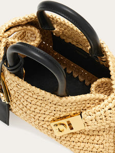 Hug Raffia in Natural/Black (XS)