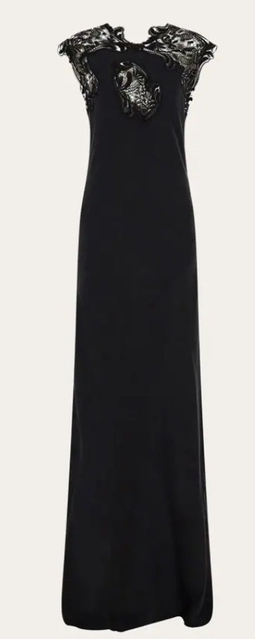Silk dress with lace detail