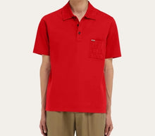 Load image into Gallery viewer, V-neck polo with jacquard pocket detail

