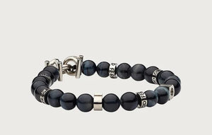 Elasticated bracelet with Gancini - size 19 Blue