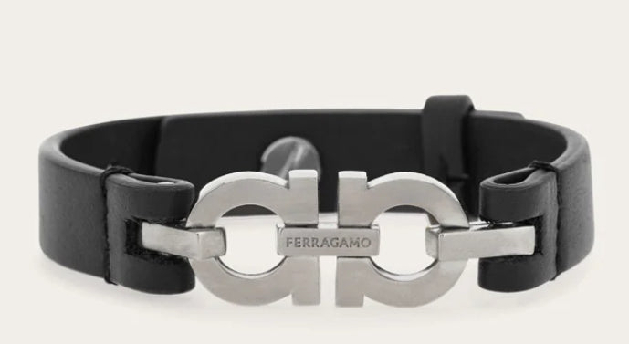 Double Gancini Bracelet Nero