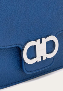 Double Gancini crossbody bag in teal