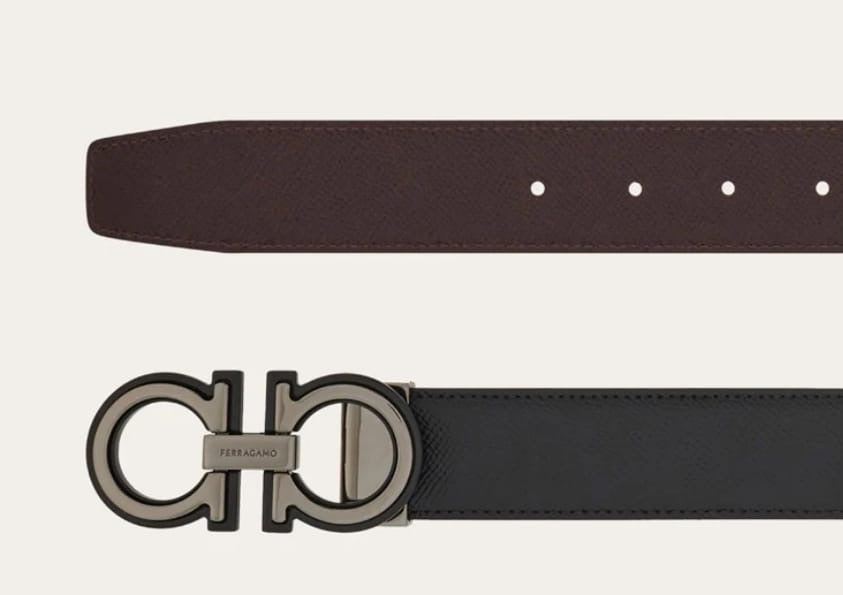 Reversible and adjustable Gancini belt