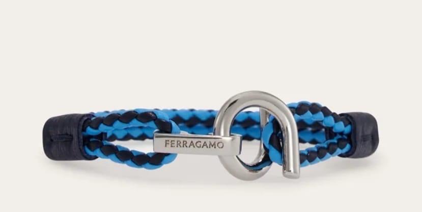 Gancini Bracelet -Blue/Turquoise (size 19)
