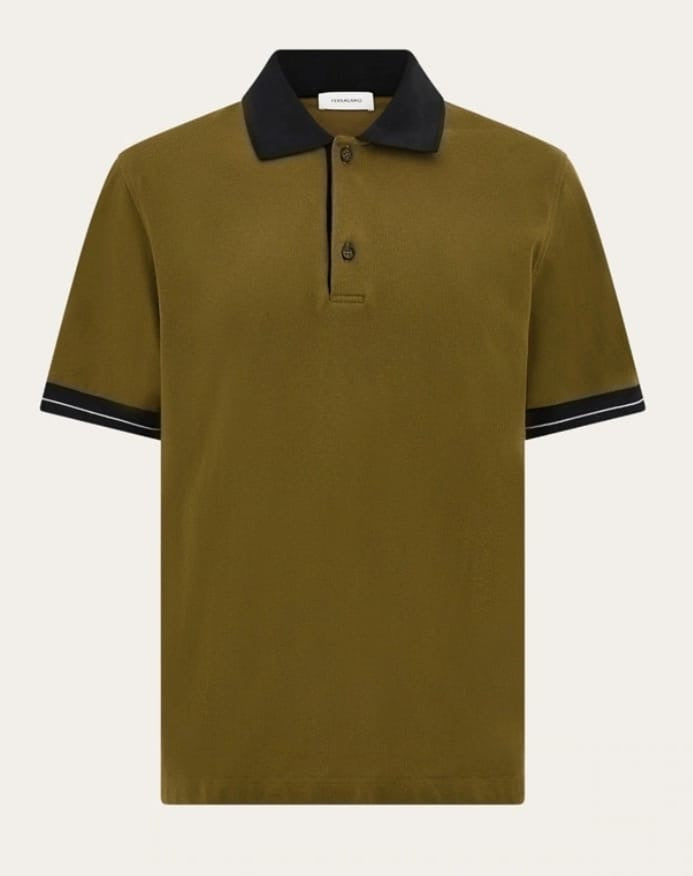 Polo shirt with color block detail