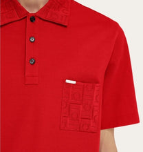 Load image into Gallery viewer, V-neck polo with jacquard pocket detail
