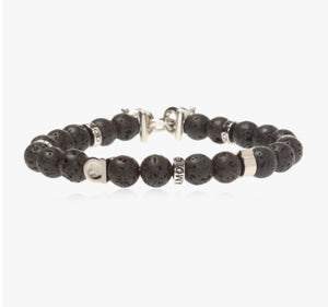 Beaded Stretch Bracelet- Lava