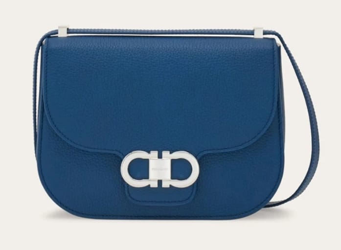 Double Gancini crossbody bag in teal