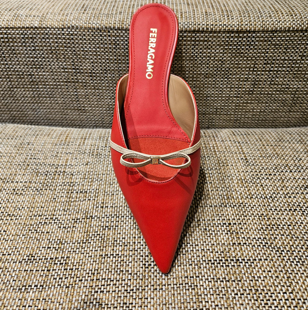Giulye Mini Bow slingback in Flame red