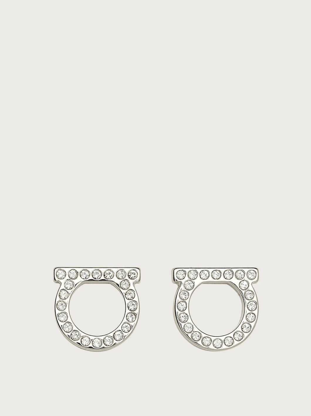 Gancini Crystals Earrings in Palladium (L)