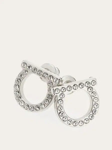 Gancini Crystals Earrings in Palladium (L)