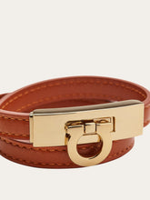 Load image into Gallery viewer, Gancini Double Twist Bracelet in Cognac (S/M)
