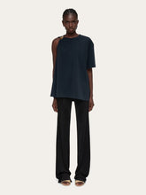 Load image into Gallery viewer, Crew Neck T-shirt with Golden Clip in Black
