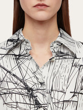 Load image into Gallery viewer, Veliero Print Silk Shirt in White/Black
