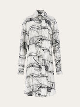 Load image into Gallery viewer, Veliero Print Shirt Dress in White/Black
